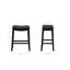  Tabouret de comptoir sans dossier de 27 pouces d'inspiration italienne avec garniture cloutée et plaque de protection en métal, bleu marine