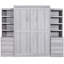 Lit double en gris avec de nombreuses options de rangement - Fabrication robuste et efficace Choix multiples pratiques