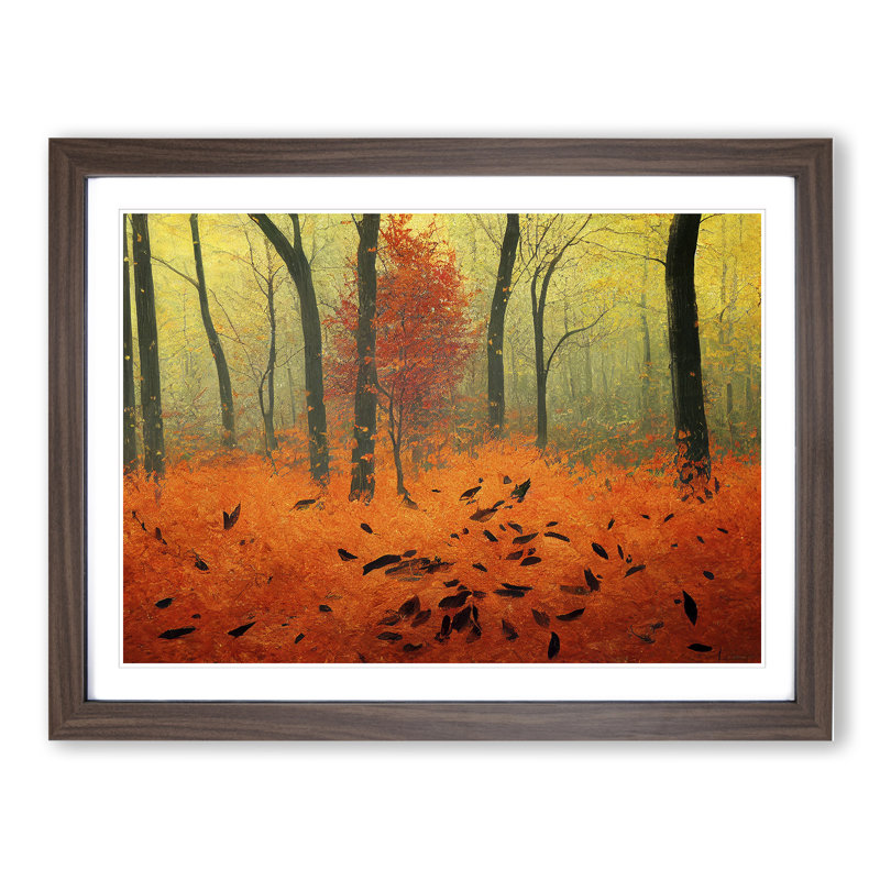Beauteous Autumn Forest - Framed Print, Walnut, 25cm H x 34cm W x 2cm D