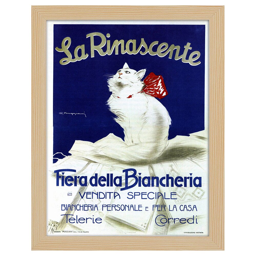 Leinwandbild Vintage Advertising Poster La Rinascente. Fair Of Linen