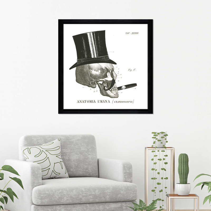 " Dandy Bones III ", 21.5" H x 21.5" W x 0.75" D, Black Framed