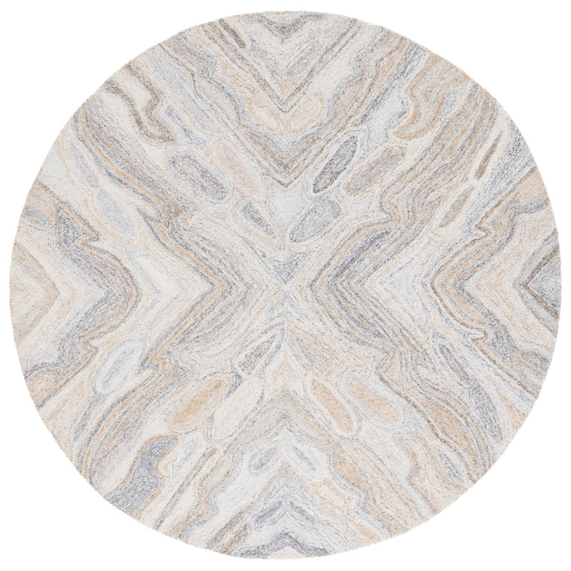 Tapis à motif abstrait Clen, Rond 6 pi