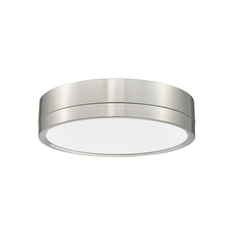 Plafonnier encastré 1 lumière Brexleigh en blanc mat et or moderne, Nickel brossé