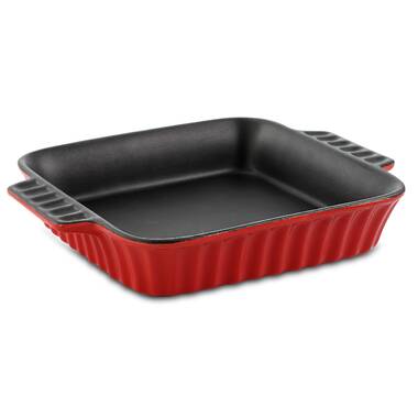 Bayou Classic 7473 9 x 13 x 2 Rectangular Pre-Seasoned Cast Iron Cake  Baking Pan, Oven and Broiler Safe Casserole Bakeware Dish, Black