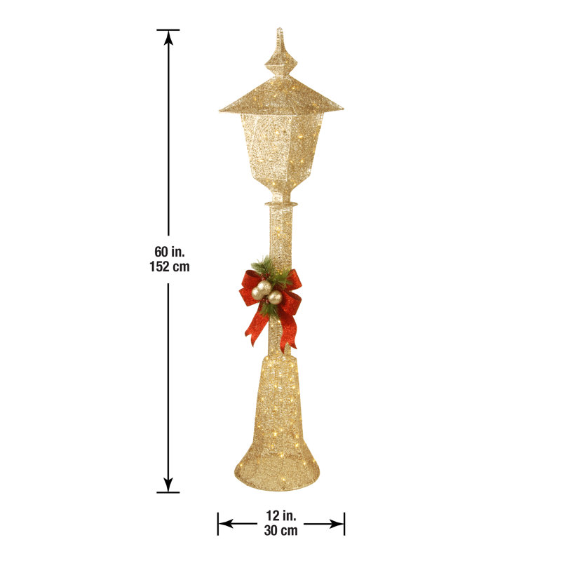 60 in. Pre-Lit Crystal Champagne Lamppost