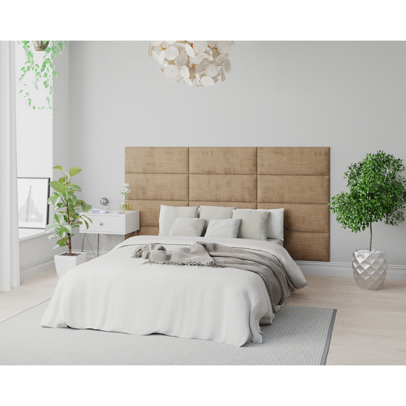 Kamaree 30 cm x 75 cm Peel and Stick Upholstered Wall Paneling in Champagne