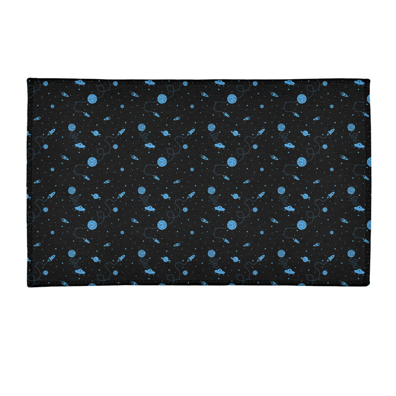 Tapis noir space outer/bleu light, Rectangle 3 pi x 5 pi