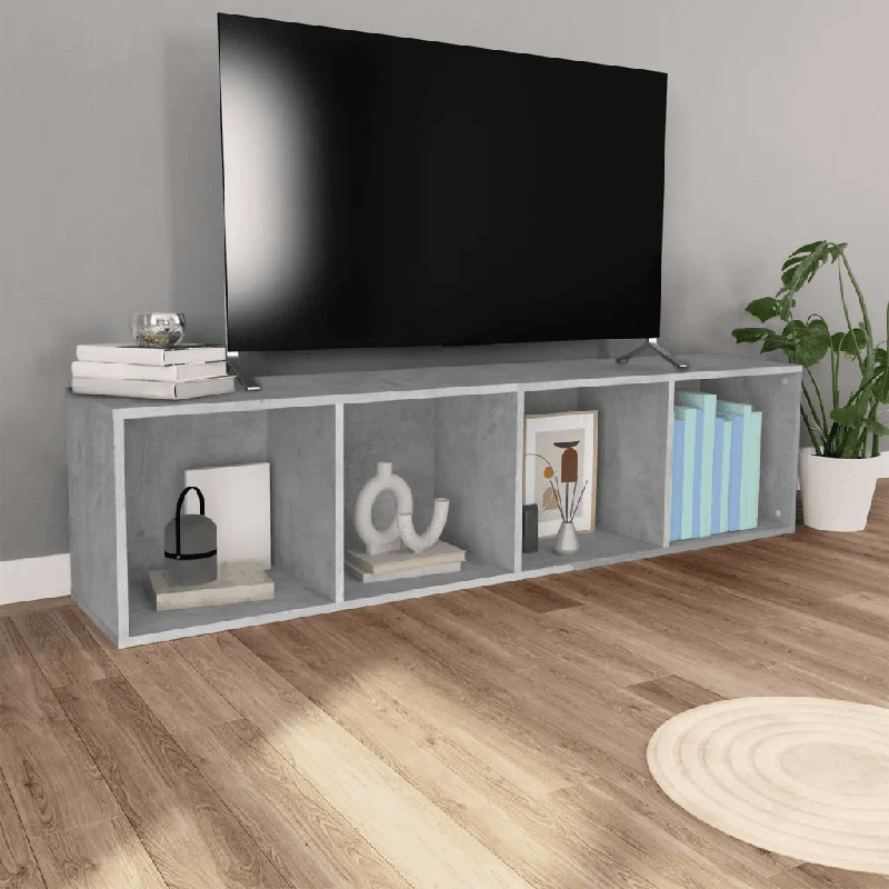 Athema Standard Bookcase, Concrete Grey, (4 Shelves) 143cmH x 36cmW x 30cmD