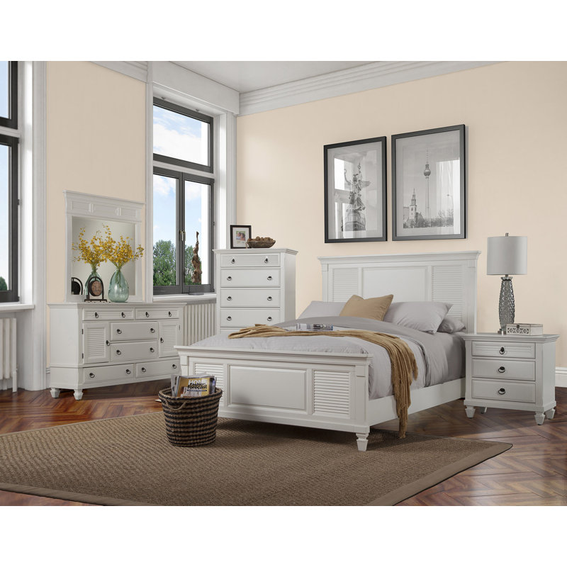 Ensemble de chambre avec lit à panneaux 4 pièces Onyx