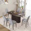 63 "Medieval Modern Style MDF Dining Table And PU Dining Chair. Assemble Desktop And Black Metal Leg Dining Chair Set, Suitable For Home&Kitchen-1626565620-1635696072-1635696087