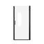 Porte de douche pivotante 30 po x 72 po, cadre en aluminium noir mat, demi-cadre, film en verre trempé anti-déflagrant de 1/4 po (6 mm), poignée en acier inoxydable
