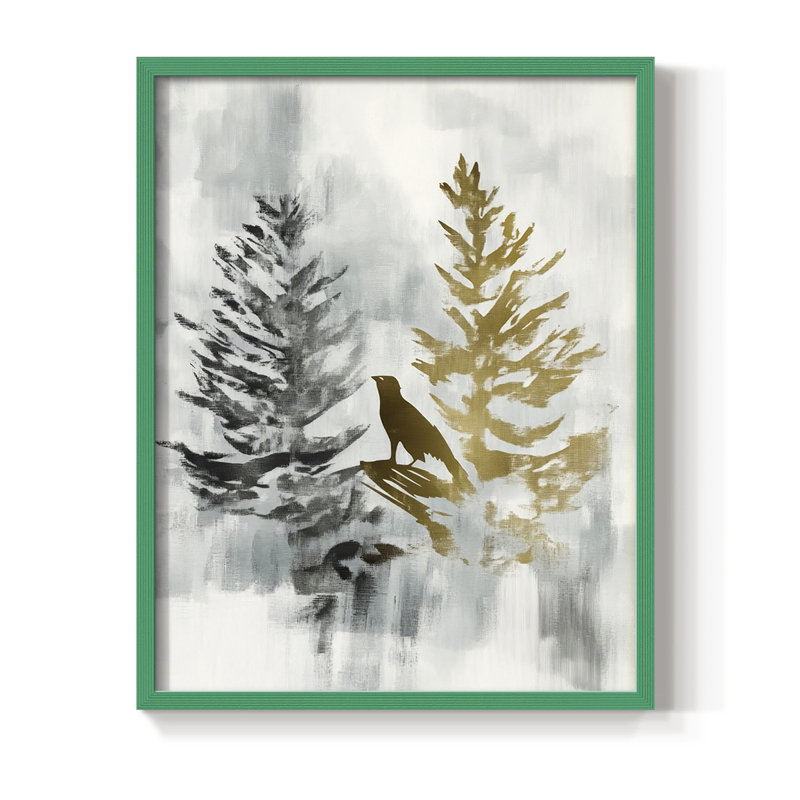 Reproduction encadrée - bois massif, Vert, H 21 po x l 17 po