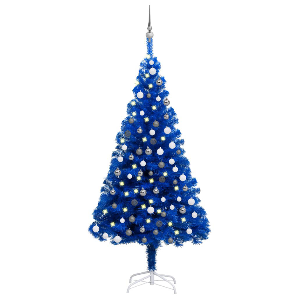 Künstlicher Weihnachtsbaum Blau mit LED-Leuchten