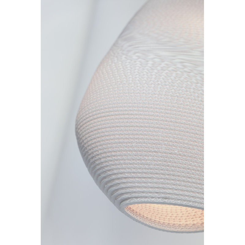 Luminaire suspendu en carton recyclé Scraplights, Blanc