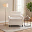 Fauteuil d'appoint moelleux en velours côtelé, canapé simple compact avec coussin décoratif, fauteuil confortable pour les petits espaces-1012377661