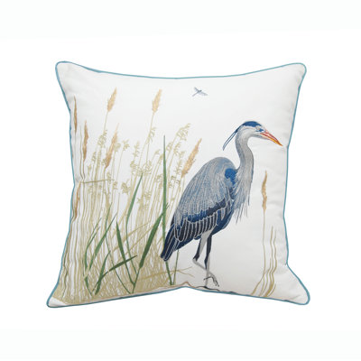 Embroidered Outdoor Throw Pillow