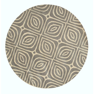 Stylish and Durable Corrigan Geometric Hand Tufted Wool Indoor Ivory Grey Rectangle Round Area Rugs