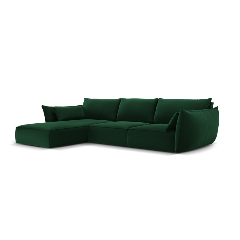 Adriona 4 Seater Corner Sofa , Left Hand Facing, Green