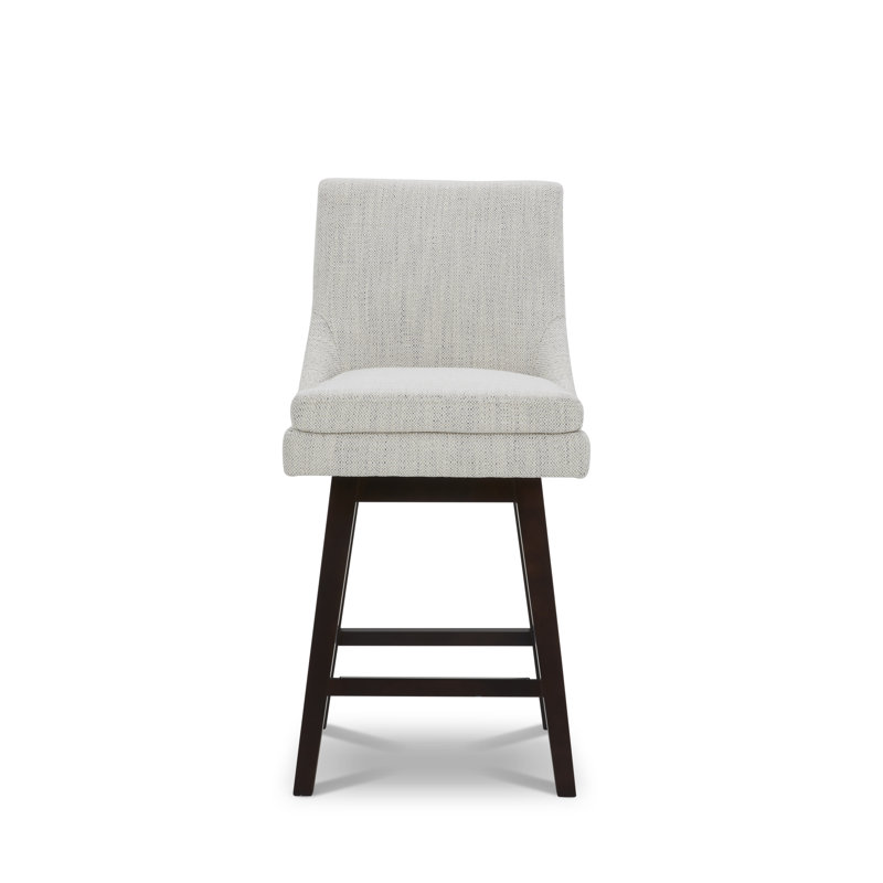 Zahara Neri Upholstered Swivel Counter Stool, Prestige Ivory Basketweave/Brown