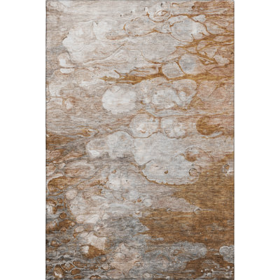 Premium Machine Washable Prisco Terracotta Rug