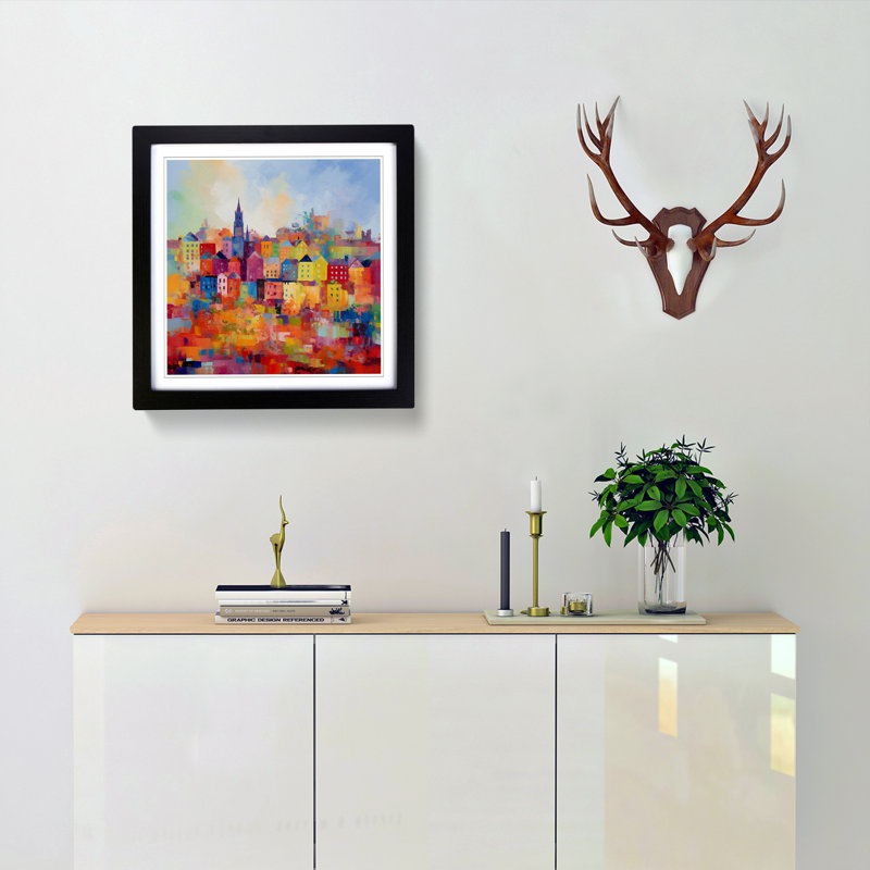 City Of Cardiff Color Field No.3 - Framed Print, Black