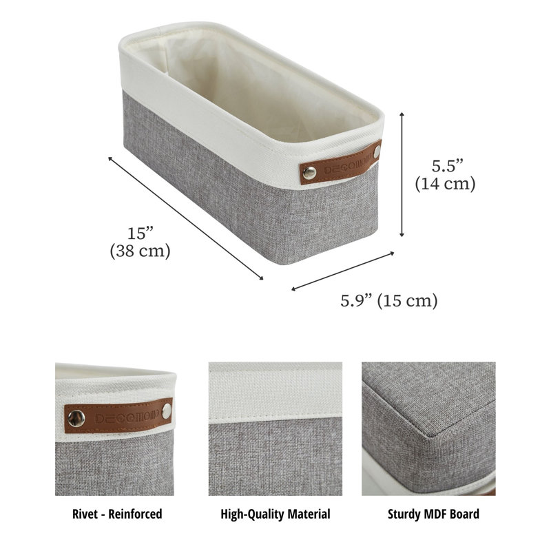 Small Fabric Storage Baskets, White