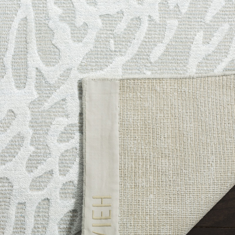 Juhi Hand Loomed Viscose/Cotton Solid Colour Rug in Light Grey, Rectangle 9' x 12'