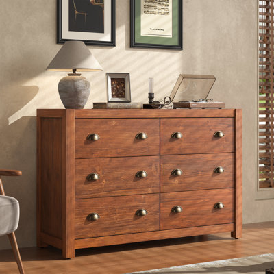 6 Drawer 47.24"Solid wood W Dresser