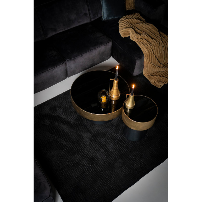 Bunga Glass Coffee Table, 16" H x 30" L x 30" W