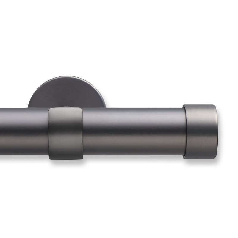 Matte Graphite 108" Metal Wall Mounted Curtain Rod