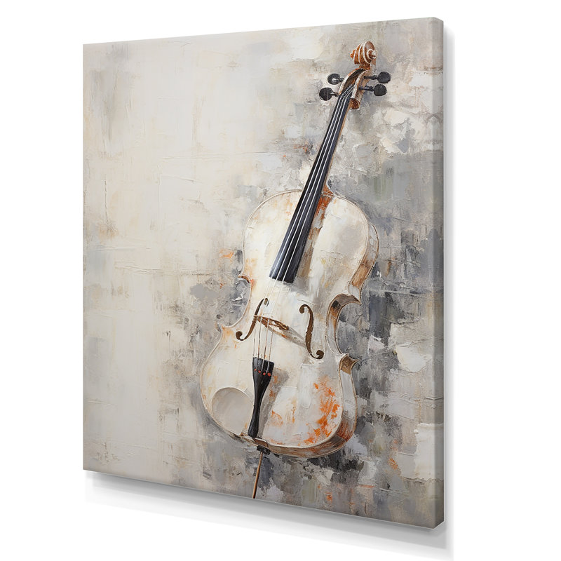 Minimalisme blanc, musique violon - musique encadrée, H 20 po x l 12 po x P 1 po, Toile tendue