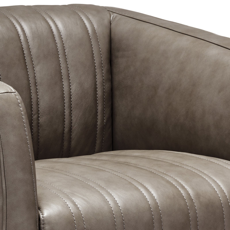 Fauteuil pivotant en cuir fleur 31 "W 31"