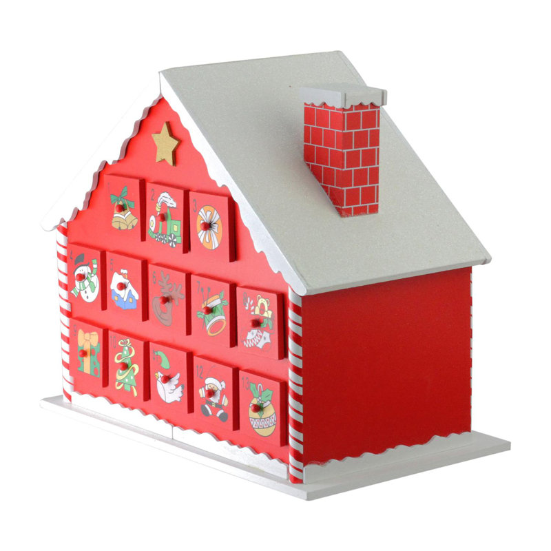 Boîte de rangement 10,25 "rouge et blanche avec cheminée