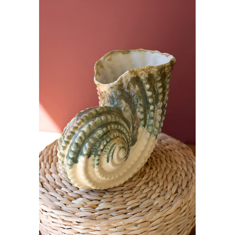 Dovecove Ceramic Nautilus Shell Vase