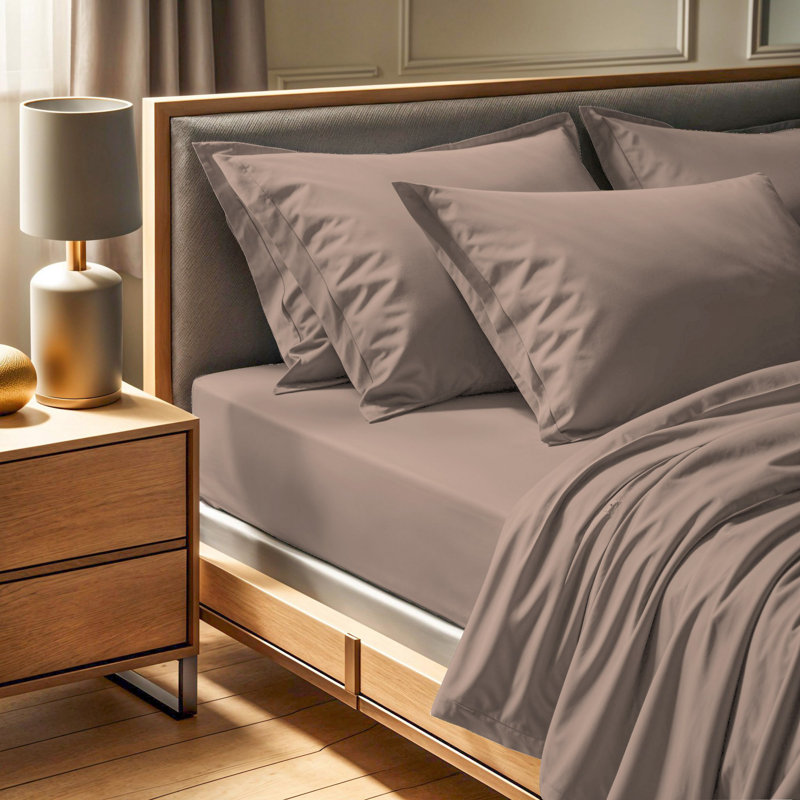 Premium 100% Cotton Ranforce Single Fitted Sheet, Beige, 35.4 x 78.7 inches | 145 Thread Count for Soft Comfort | Machine Washable at 86°F | Ideal for Cozy Bedroom Decor & Easy Care
