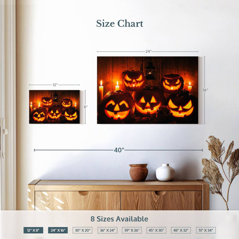 Lanternes d'Halloween, H 16 po x l 24 po