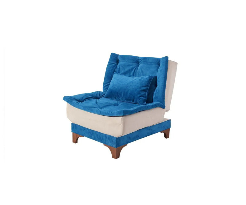 Crosland Upholstered Accent Chair, Dark Blue/Cream