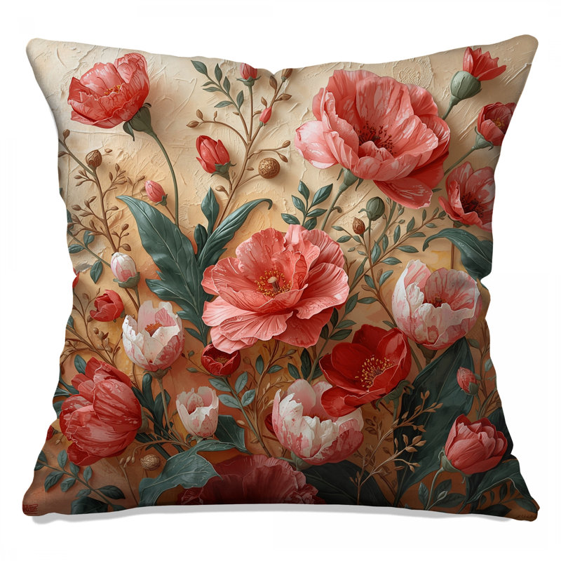 Coussins décoratifs Red Rose, 18 x 18 pouces