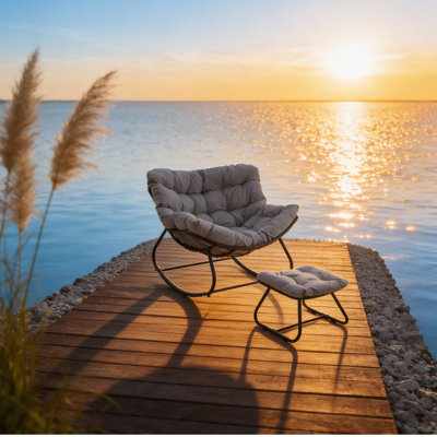 Chaise berçante d'extérieur Modern Rattan