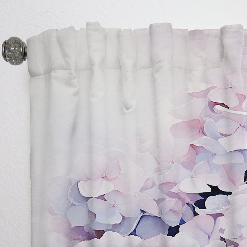 Hydrangea mauve Graceful Whispers - rideau hydrangea - rideau obscurcissant à motif floral - 1 panneaux, L 52 po x L 63 po