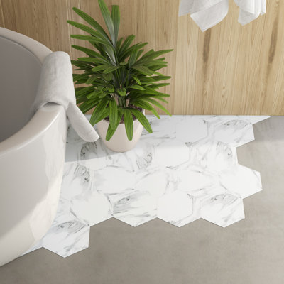 Décalcomanie de plancher hexagonale en marbre