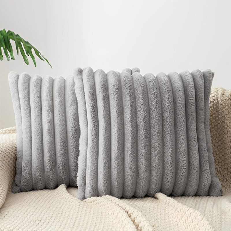 Cotton Square Cushion, Light Grey