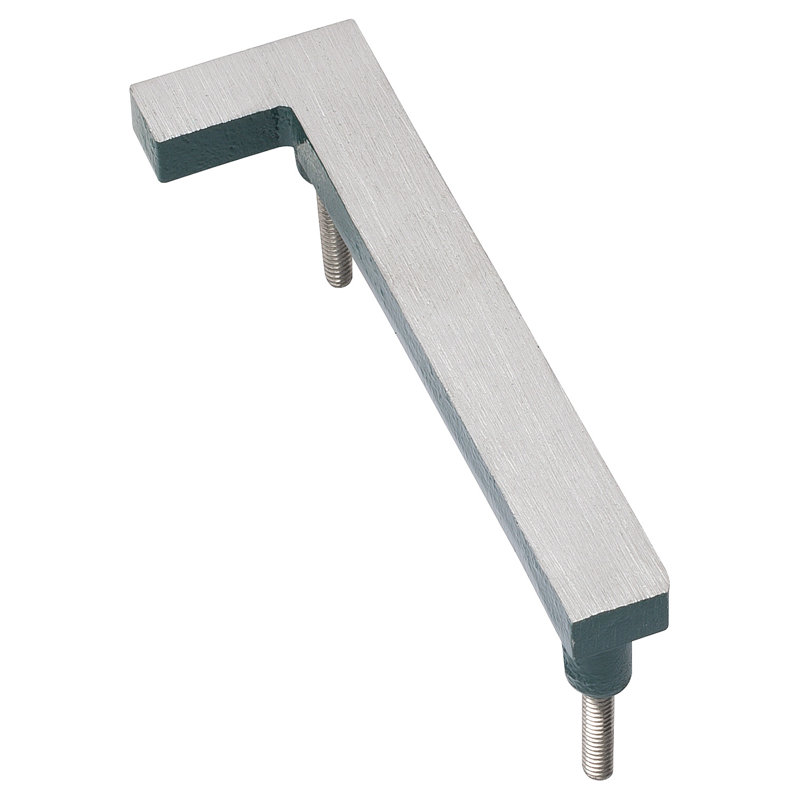 l 4 pi 5 po x Numéro de maison à fixation flottante, 1, Nickel satiné / vert chasseur