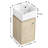 12 inch Wall Mounted Corner Single Bathroom Vanity With Ceramic Vanity Top