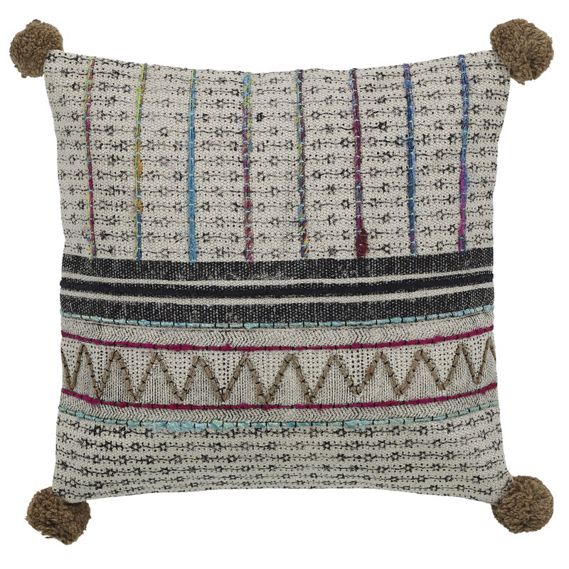 Housse et insert pour coussin décoratif en plumes de duvet brodées à la main