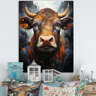 Portrait de vache liquide sur toile