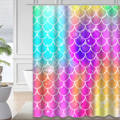 Rainbow Scales Mermaid Magic Waterproof Shower Curtain