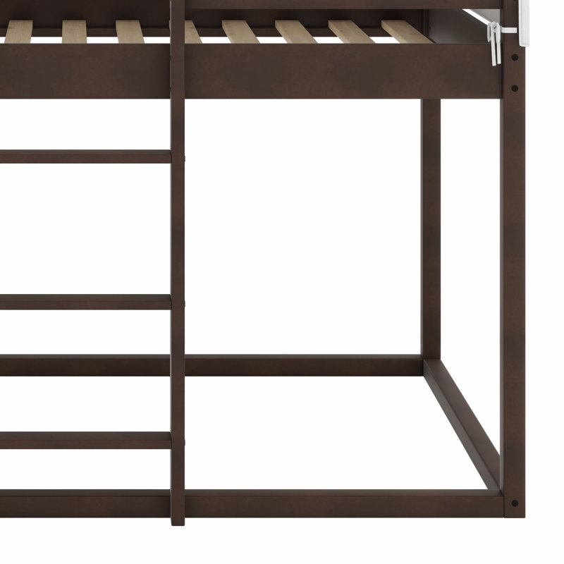 Lit superposé en bois robuste avec tente, Espresso