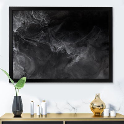 Encre liquide noire et grise mixte - décoration murale moderne en toile