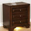 Table de chevet pour chambre à coucher avec 3 tiroirs profonds - Bois de cerisier brun et sous la veilleuse
